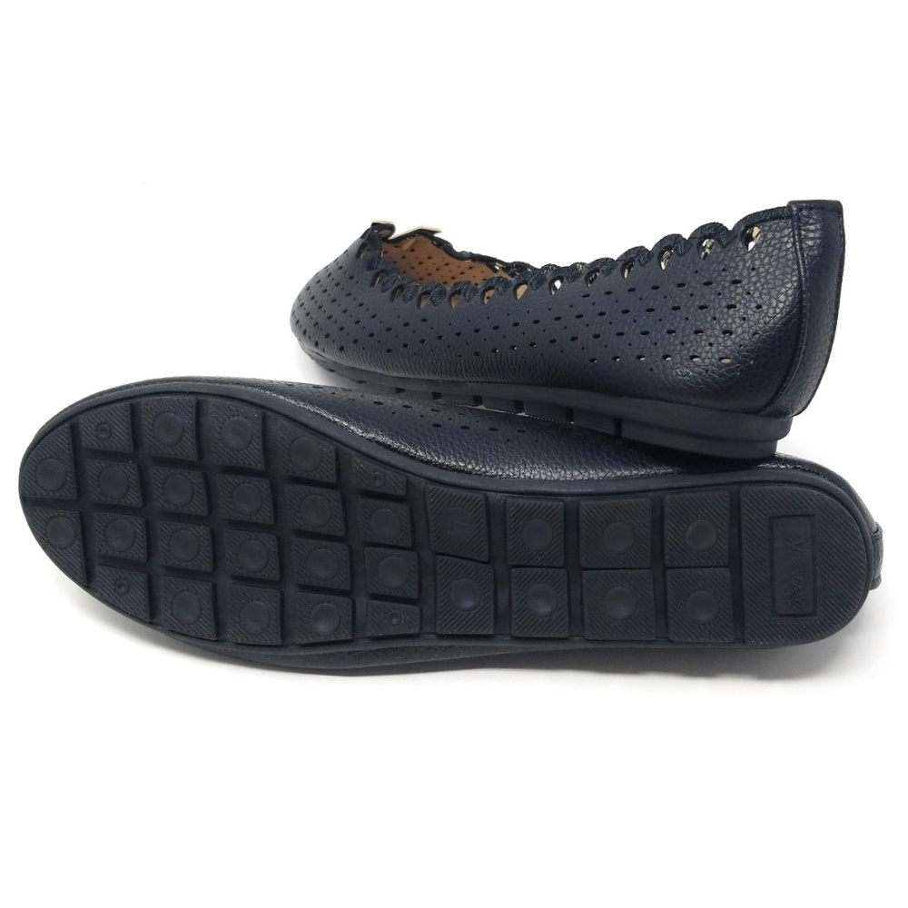 Women's Laser Cut Ballet Flats, B-2855, Black - Picture 4 of 5